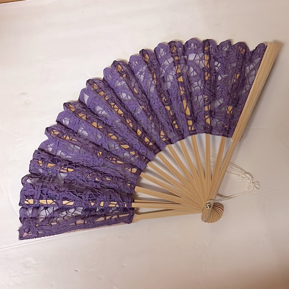 purple lace fan